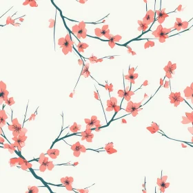 Delicate Cherry Blossom Seamless Pattern