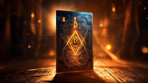 Mysterious Tarot Card with Golden Symbol