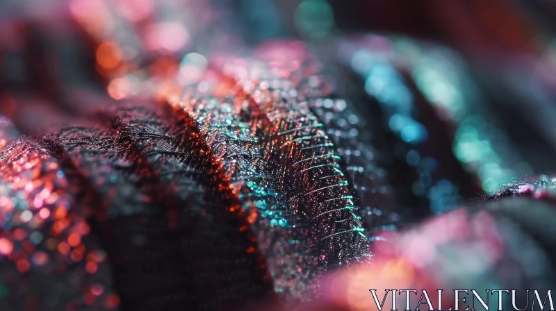 Shiny Iridescent Fabric: Abstract Close-Up with Beautiful Reflective Pattern AI Image