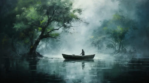 Tranquil Lake Landscape Painting
