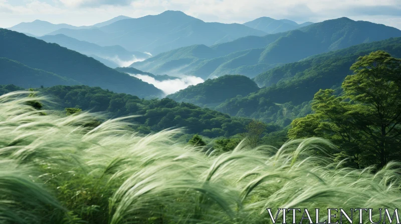 AI ART Tranquil Mountain Landscape - Nature's Beauty Captured