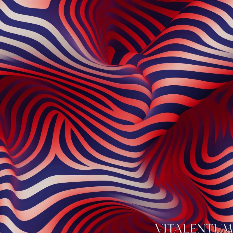 Circular Red, White, and Blue Abstract Background AI Image