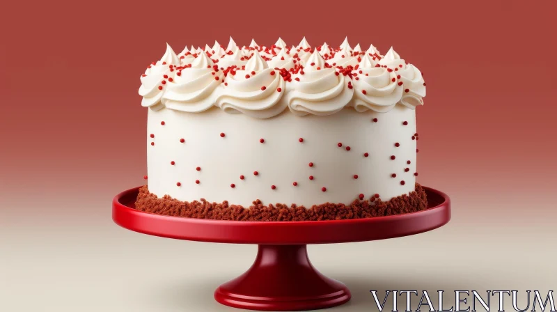AI ART Delicious Red Velvet Cake with Cream Cheese Frosting