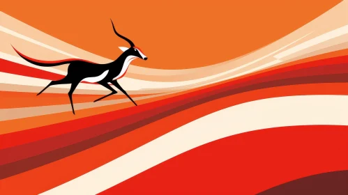 Minimalist Antelope Vector Illustration