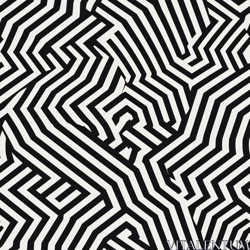 AI ART Modern Black and White Geometric Pattern | Seamless Design