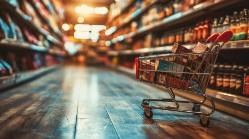 Captivating Grocery Store Shopping Cart Photograph
