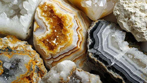 Close-Up of Captivating Gemstones in Yellow and White Shades