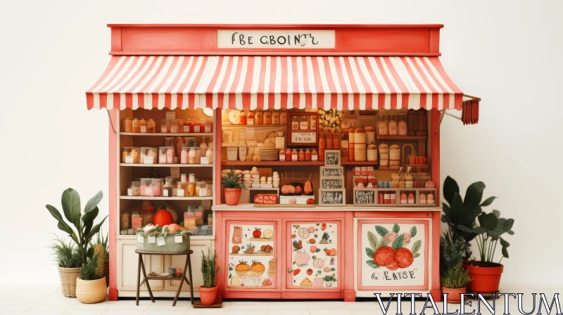 Colorful Small Shop Illustration AI Image