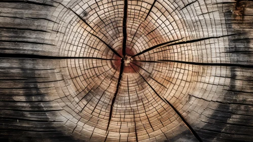 Detailed Tree Trunk Cross-Section for Design Inspiration