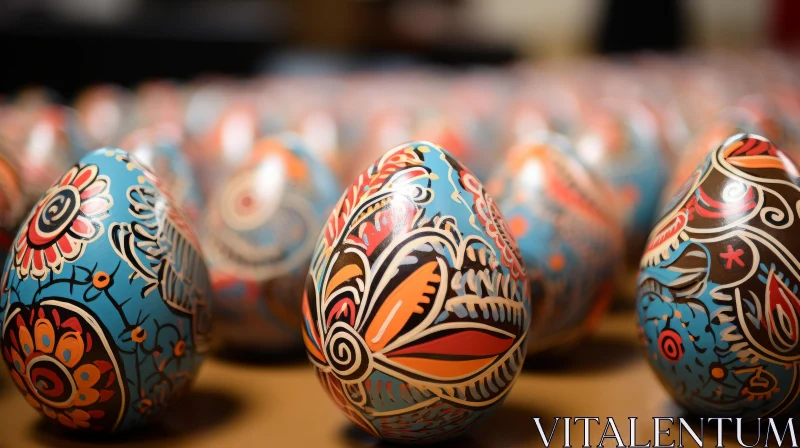 Handcrafted Easter Eggs Displaying Indigenous Artistry AI Image