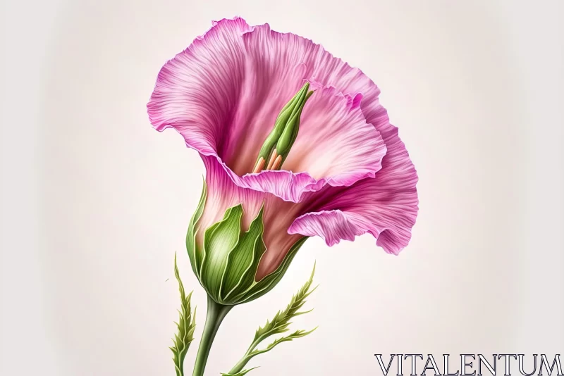 Pink Calla Lilies Flowers Illustration in Classical Style AI Image