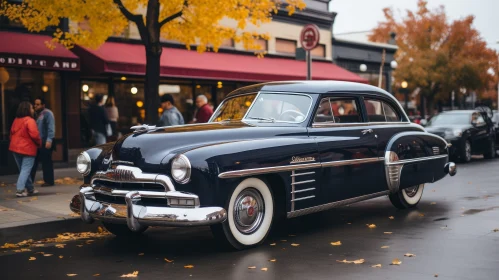 Vintage 1950s Car - Urban Street Scene