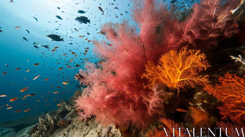 Captivating Underwater Photo of a Colorful Coral Reef AI Image