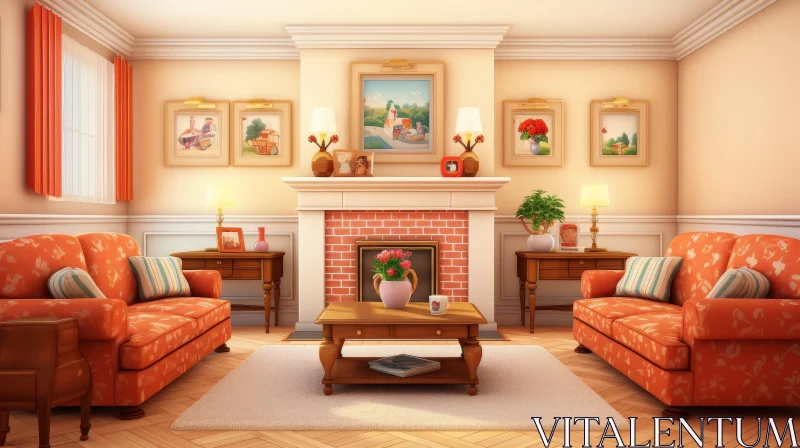 Classic Style Living Room Decor AI Image