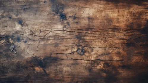 Dark Wooden Table Close-Up
