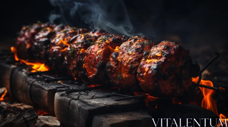 Delicious Grilled Meat Close-Up AI Image