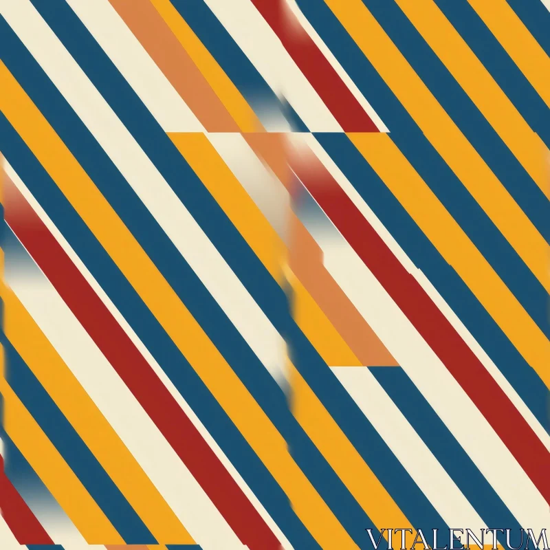 AI ART Dynamic Diagonal Stripes in Blue, Red, Yellow