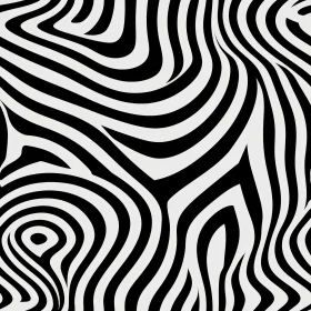Elegant Black and White Seamless Wavy Pattern - Vector Illustration