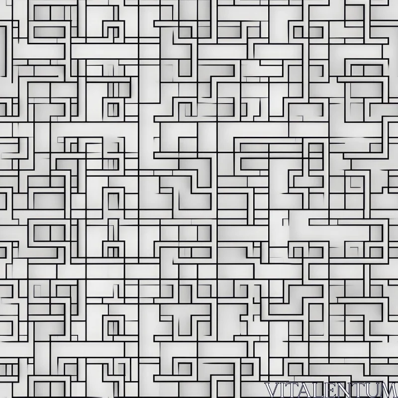 AI ART Modern Geometric Black and White Pattern