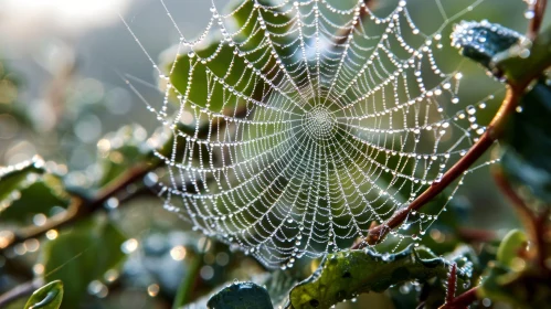 Morning Dew Spider Web: Delicate Symmetry in Nature