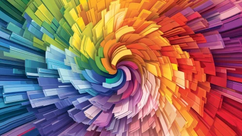 Colorful Abstract Vortex Rectangles Spiral Art