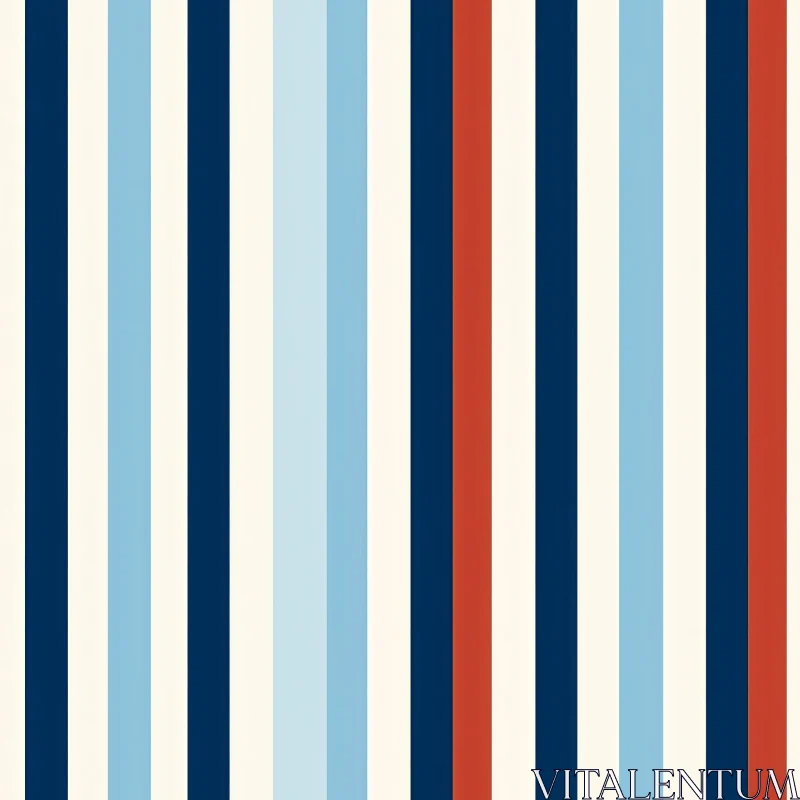 Nautical Stripes Pattern in Navy Blue and Red AI Image