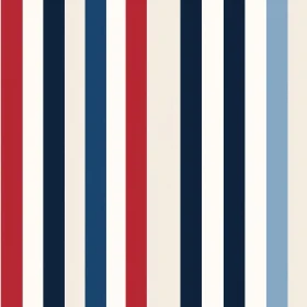 Nautical Vertical Stripes Pattern in Red, White, Blue