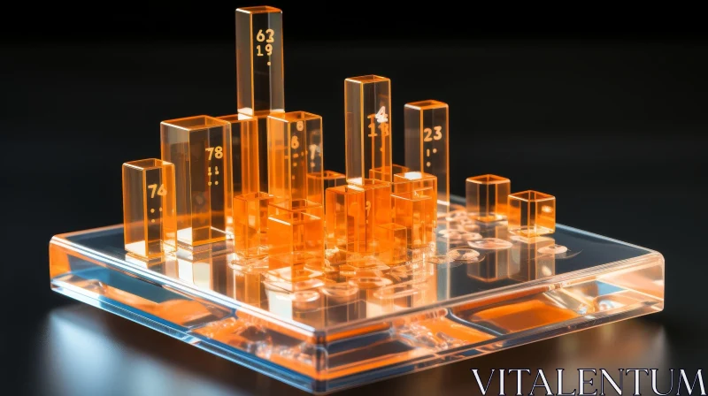 AI ART Orange Glass Cityscape 3D Rendering