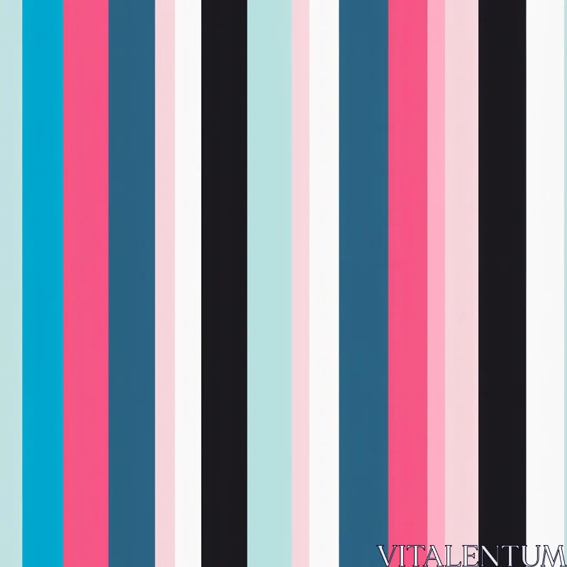 AI ART Blue Pink Black Vertical Stripes Pattern