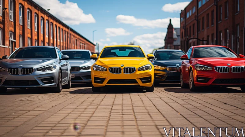 AI ART BMW Cars Parked on Urban Street