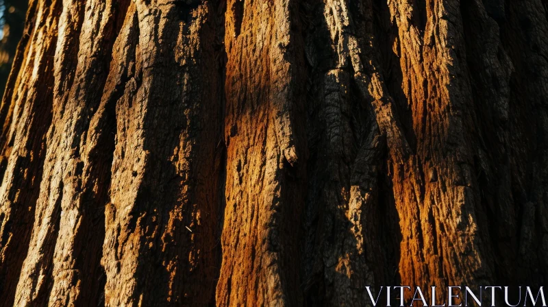 Close-Up View of Giant Sequoia Tree Bark | Nature Photography AI Image