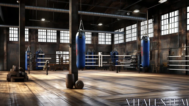 Intense Boxing Gym Atmosphere AI Image