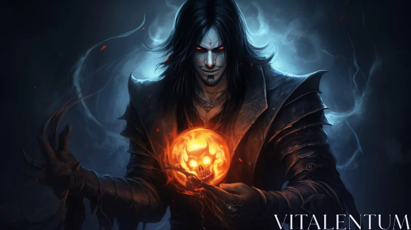 Male Vampire Dark Fantasy Illustration AI Image