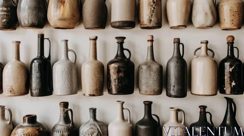 Unique Collection of Ceramic Bottles - Abstract Art AI Image