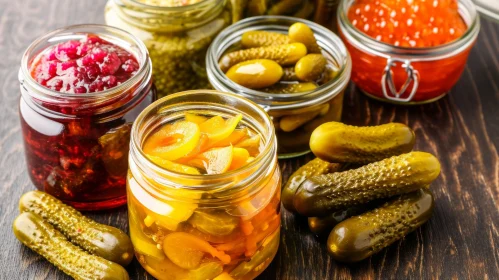 Captivating Display of Pickled Vegetables and Fruits | Rustic Food Photography