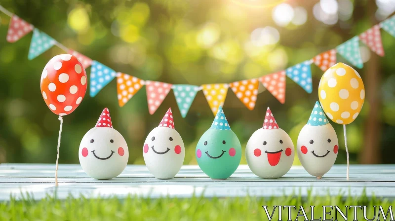 AI ART Easter Eggs Party Celebration