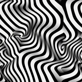 Monochromatic Wavy Stripes Pattern - Chaos and Movement Design