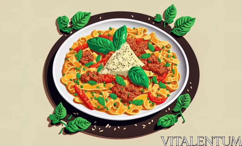 Colorful Gastronomic Illustration in Crisp Neo-Pop Style AI Image