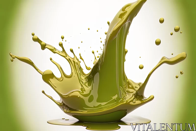Dynamic Green Liquid Splash - Realistic and Hyper-Detailed Artwork AI Image