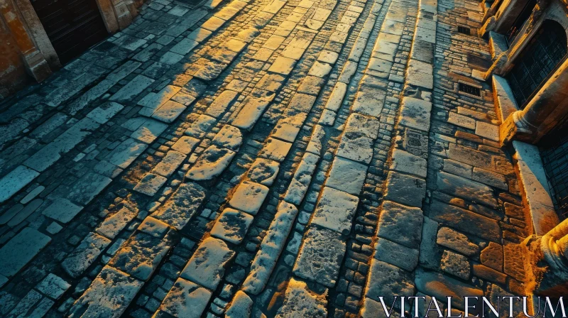 Enchanting Stone Street View - Serene Atmosphere AI Image