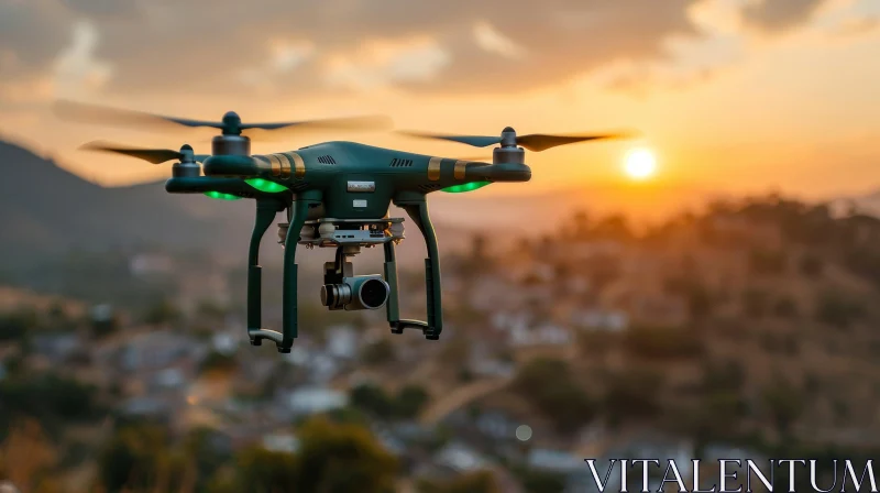 Ethereal Drone Photography at Sunset | Stunning Aerial Imagery AI Image