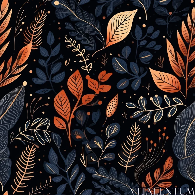 Modern Hand-Drawn Floral Pattern AI Image