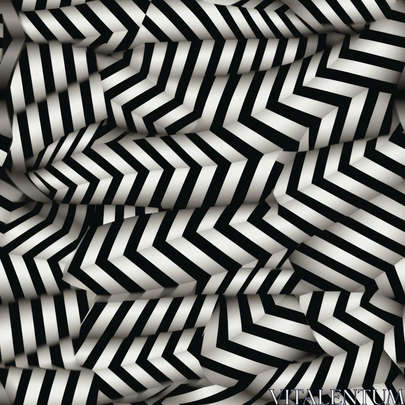 Monochrome Geometric Chevrons Pattern AI Image