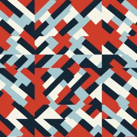 Red, Blue, and White Geometric Pattern