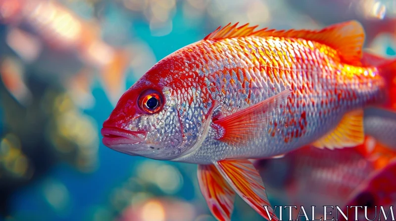 Close-up of a Stunning Red Fish with Vibrant Colors AI Image