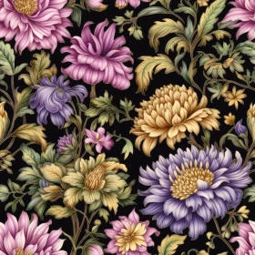 Elegant Floral Pattern on Dark Background