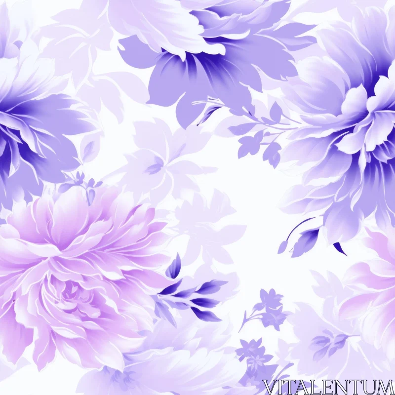 AI ART Elegant Purple Peony Floral Pattern