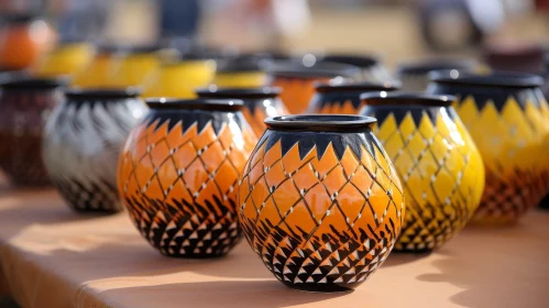 Intricate Geometric Ceramic Pots Collection