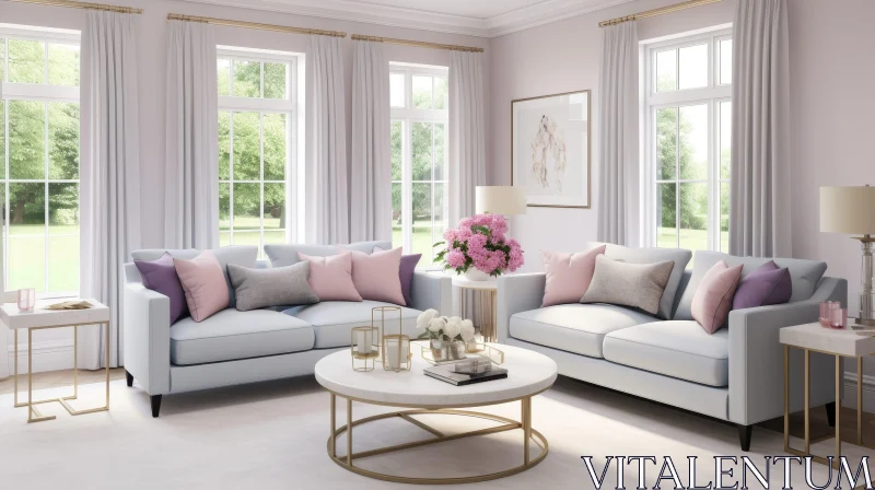 Stylish Modern Living Room Decor AI Image