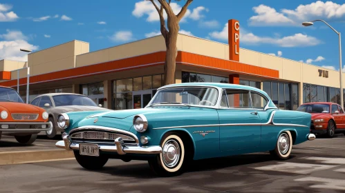 1956 Packard Patrician at Vintage Gas Station
